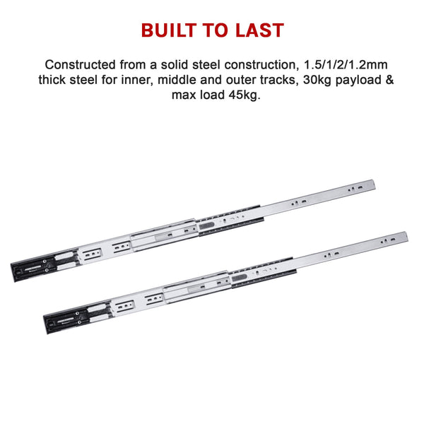 10 Pairs Of 500Mm Soft Close Full Extension Ball Bearing Drawer Runner Kitchen Cabinet Doors And Fronts