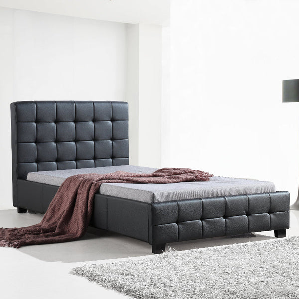 King Single Pu Leather Deluxe Bed Frame Black King Bed Frames