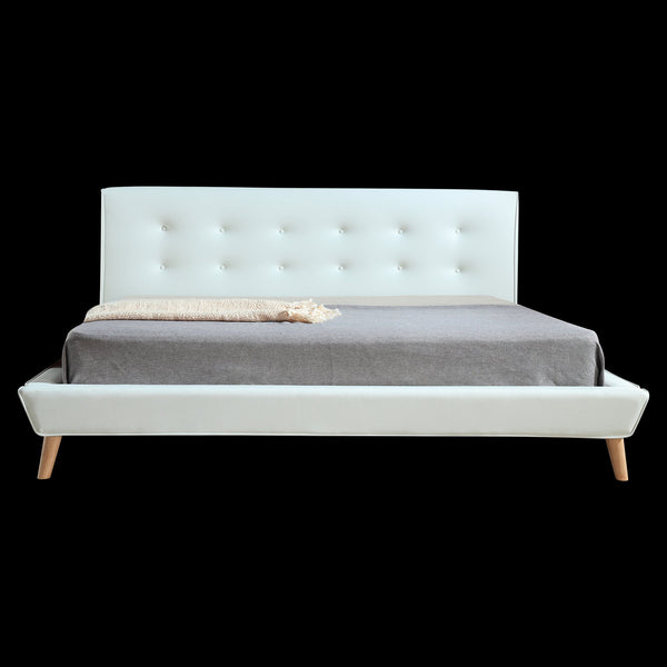 King Pu Leather Deluxe Bed Frame White King Bed Frames