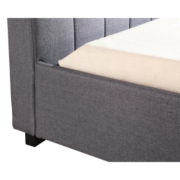 King Single Linen Fabric Deluxe Bed Frame Grey King Single Bed Frames