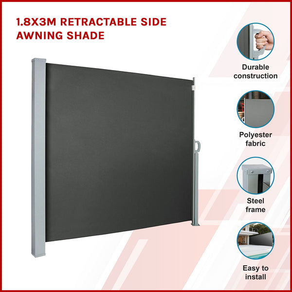 1.8X3m Retractable Side Awning Shade Awning & Canopy Parts