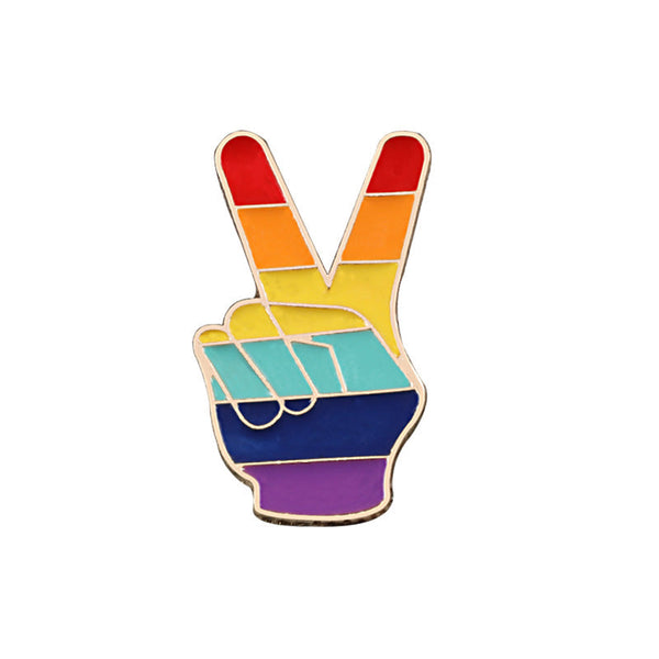 Veile Studios Six Colour Rainbow Corsage Metal Badge Brooch Pin Coat Accessories Jewelry Female Brooches