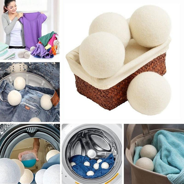 6Pcs 6Cm Wool Tumble Dryer Anti Static Balls Reusable Laundry Accessories Laundry Ball