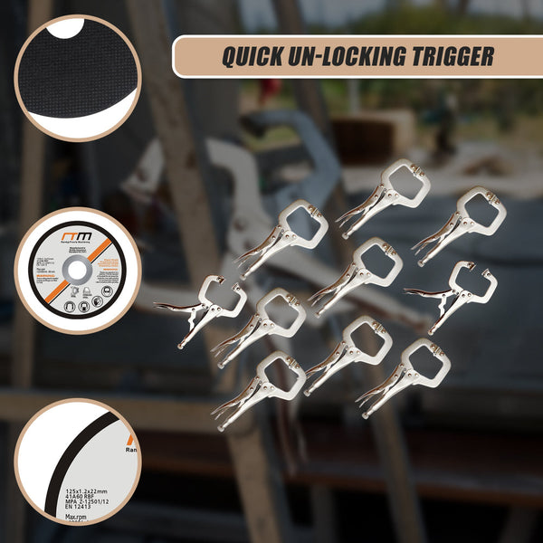 10Pc Heavy Duty Steel C Clamps 6" Mig Welding Locking Plier Vice Grip Other Welding Equipment