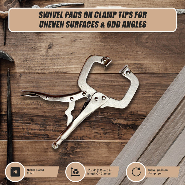 10Pc Heavy Duty Steel C Clamps 6" Mig Welding Locking Plier Vice Grip Other Welding Equipment