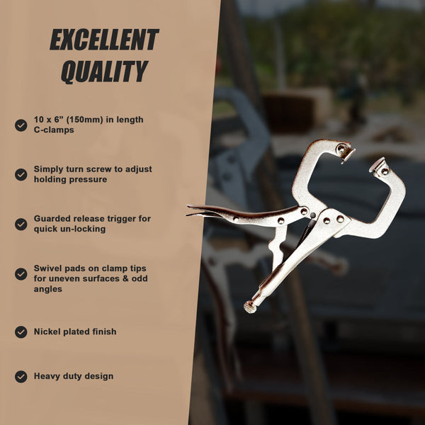 10Pc Heavy Duty Steel C Clamps 6" Mig Welding Locking Plier Vice Grip Other Welding Equipment