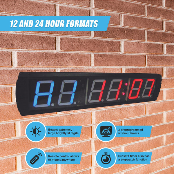 6 Digit Digital Timer Interval Fitness Clock Stopwatches