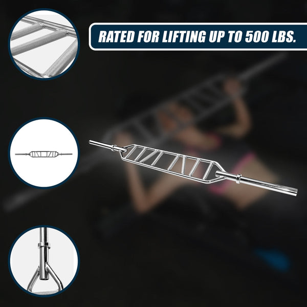 Olympic Swiss Bar Specialty Barbell Barbells & Attachments