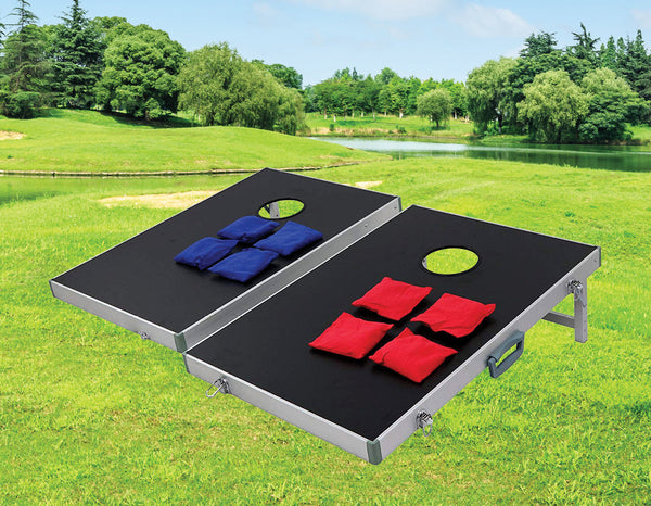 Bean Bag Toss Cornhole Game Set Aluminium Frame Portable Design Party Games & Activities
