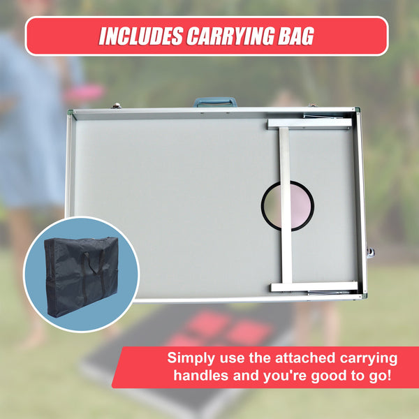 Bean Bag Toss Cornhole Game Set Aluminium Frame Portable Design Party Games & Activities