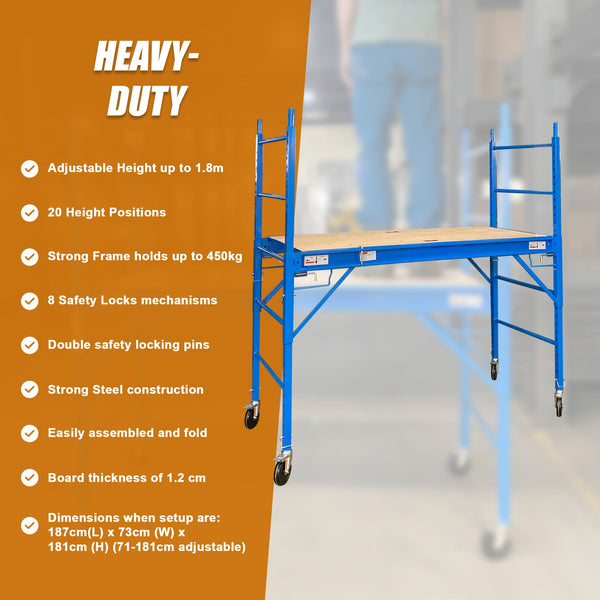 Safety Ladder 450Kg Blue Scaffolding