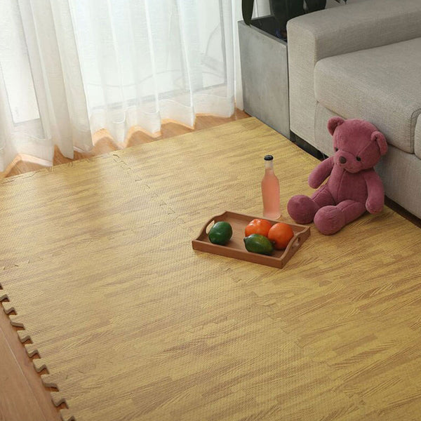 12 Tiles Eva Fitness Home Yoga Gym Interlocking Floor Puzzle Mat Wood Colour Exercise Mats