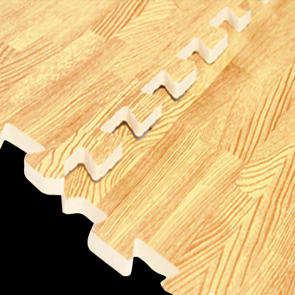 12 Tiles Eva Fitness Home Yoga Gym Interlocking Floor Puzzle Mat Wood Colour Exercise Mats