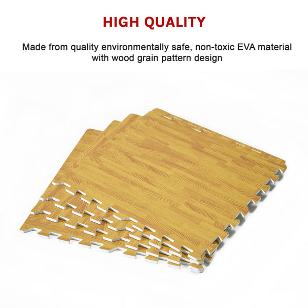 12 Tiles Eva Fitness Home Yoga Gym Interlocking Floor Puzzle Mat Wood Colour Exercise Mats