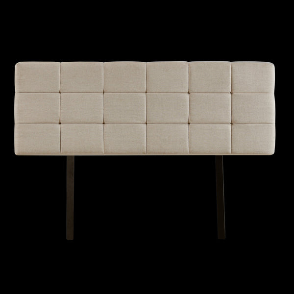 Linen Fabric Queen Bed Deluxe Headboard Bedhead Beige Headboards & Footboards
