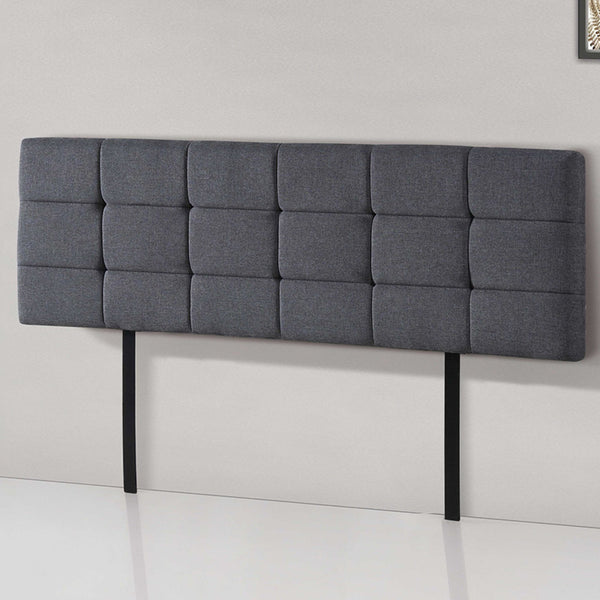 Palermo Linen Fabric King Bed Deluxe Headboard Bedhead Grey Headboards & Footboards