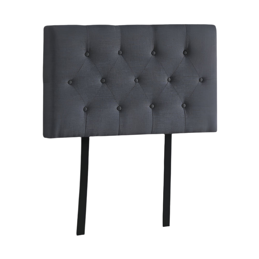 Linen Fabric Single Bed Deluxe Headboard Bedhead Grey Headboards & Footboards