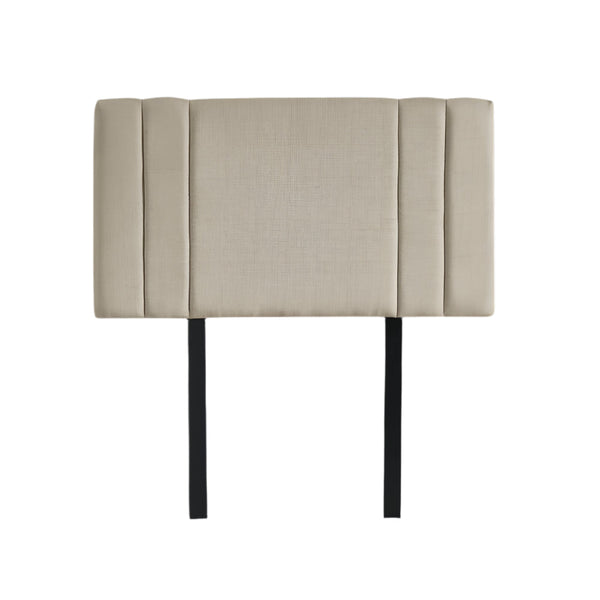 Linen Fabric Single Bed Deluxe Headboard Bedhead Beige Headboards & Footboards