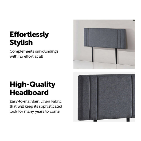 Linen Fabric Double Bed Deluxe Headboard Bedhead Grey Double Bed Frames