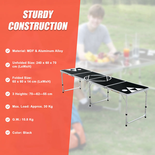 8Ft Beer Pong Table Party Games & Activities