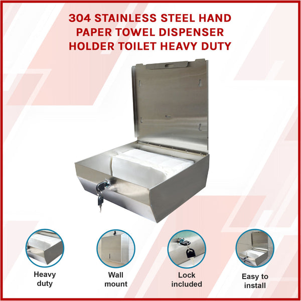 304 Stainless Steel Hand Paper Towel Dispenser Holder Toilet Heavy Duty Paper Towel Holders