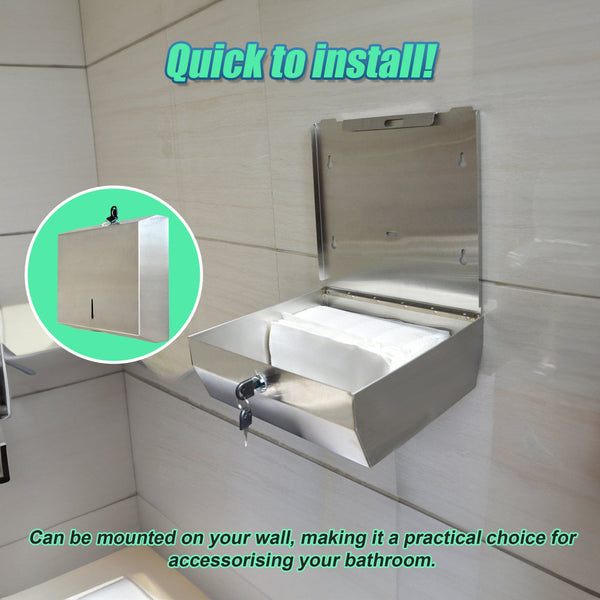 304 Stainless Steel Hand Paper Towel Dispenser Holder Toilet Heavy Duty Paper Towel Holders