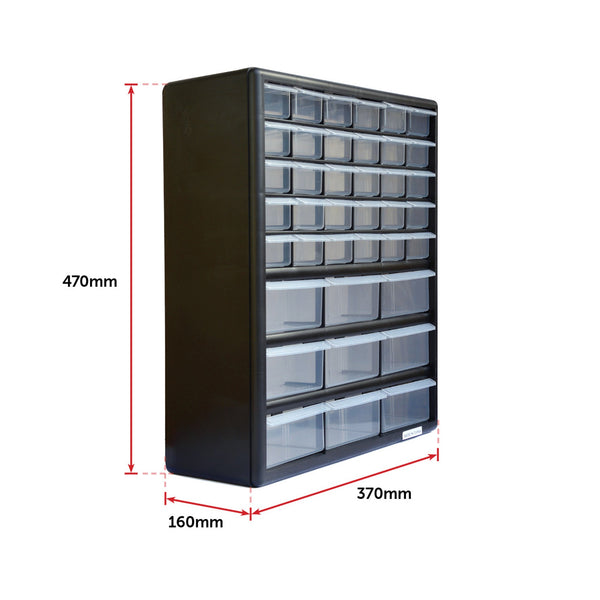 Storage Cabinet Drawers 39 Plastic Tool Box Containers Organiser Cupboard Cabinets & Cupboards