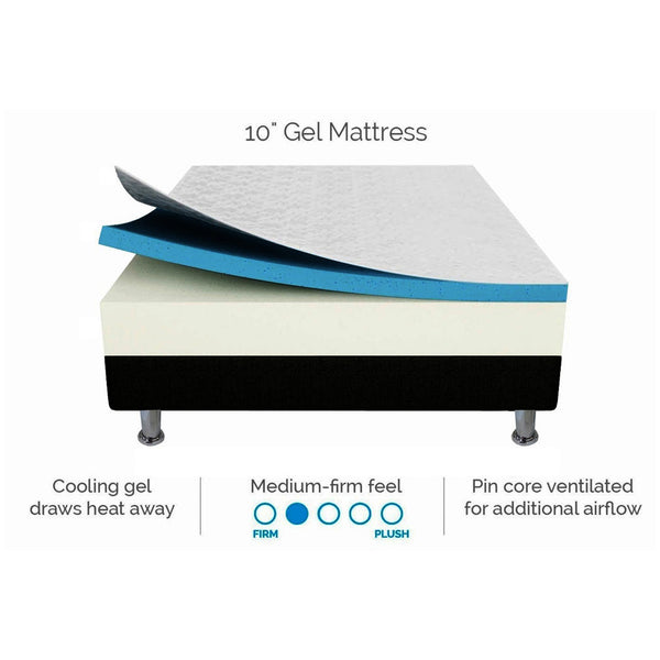 Palermo Double 25Cm Gel Memory Foam Mattress Dual Layered Certipur U Mattresses