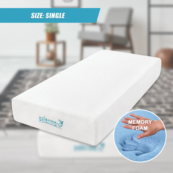 Palermo Single 25Cm Gel Memory Foam Mattress Dual Layered Certipur Us Mattresses
