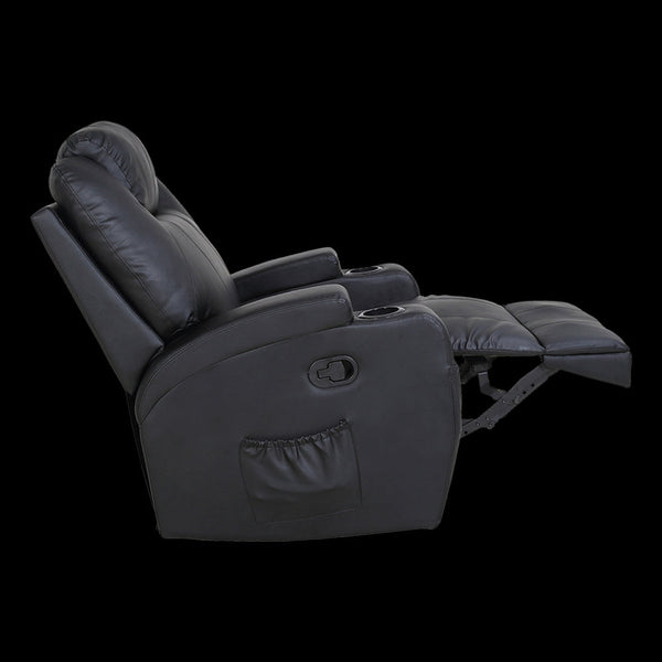 Black Massage Sofa Chair Recliner 360 Degree Swivel Pu Leather Lounge 8 Point Heated Electric Massage Chairs