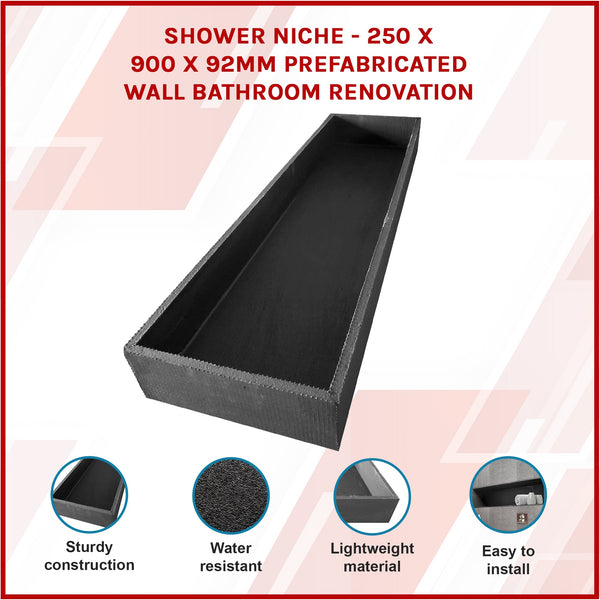 Shower Niche 250 X 900 92Mm Prefabricated Wall Bathroom Renovation Other Flooring & Tiles