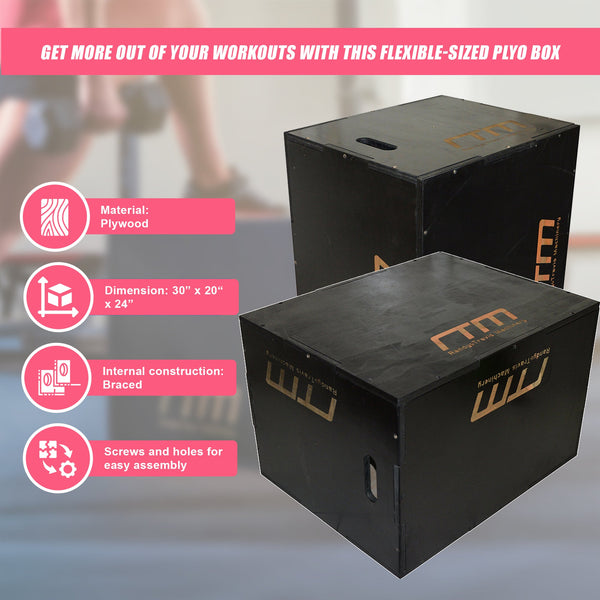 3 In 1 Black Wood Plyo Games Plyometric Jump Box Plyometric Jump Boxes