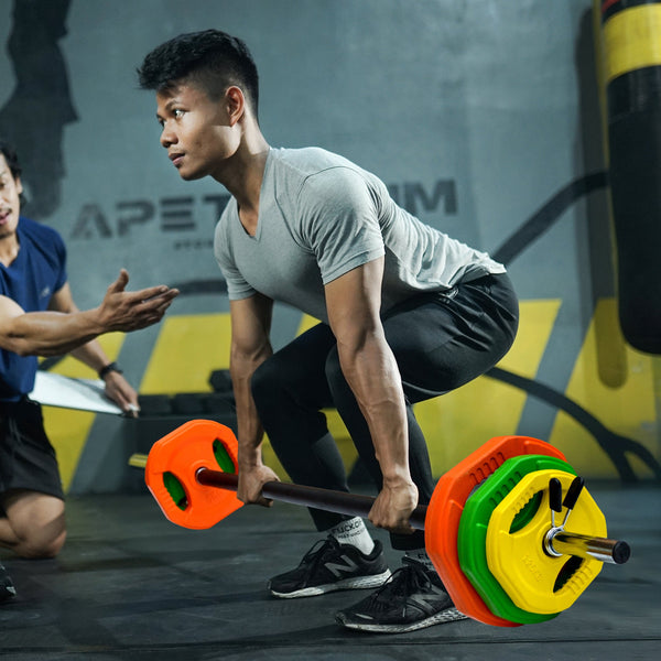 20Kg Rubber Coloured Barbell For Strength Training And Fitness Barbells & Attachments