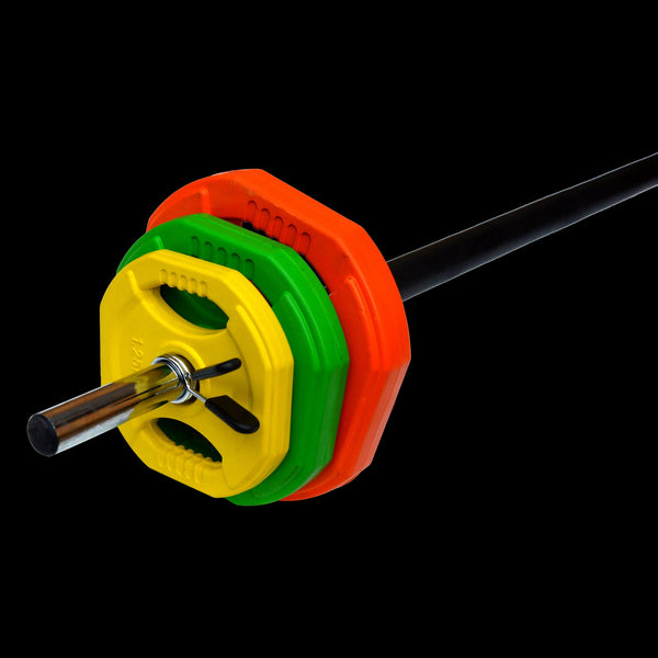 20Kg Rubber Coloured Barbell For Strength Training And Fitness Barbells & Attachments