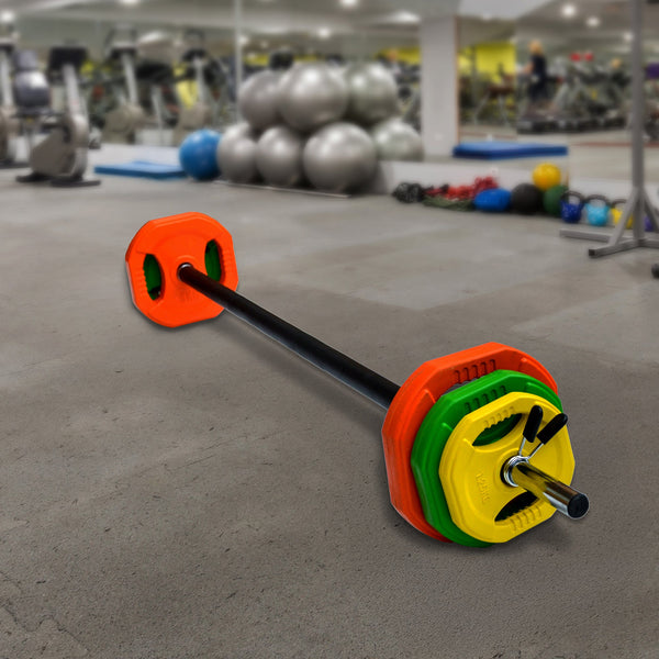 20Kg Rubber Coloured Barbell For Strength Training And Fitness Barbells & Attachments