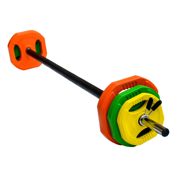 20Kg Rubber Coloured Barbell For Strength Training And Fitness Barbells & Attachments