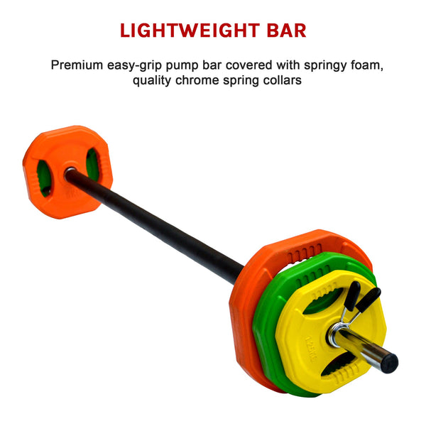 20Kg Rubber Coloured Barbell For Strength Training And Fitness Barbells & Attachments