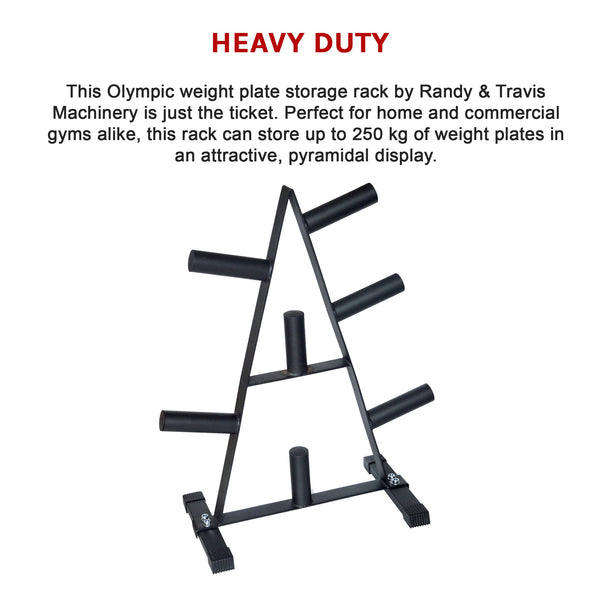 Randy & Travis Machinery Olympic Weight Plate Storage Rack 250Kg Capacity Weight Plates