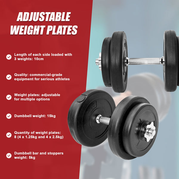 20Kg Dumbbell Adjustable Weight Set Dumbbells