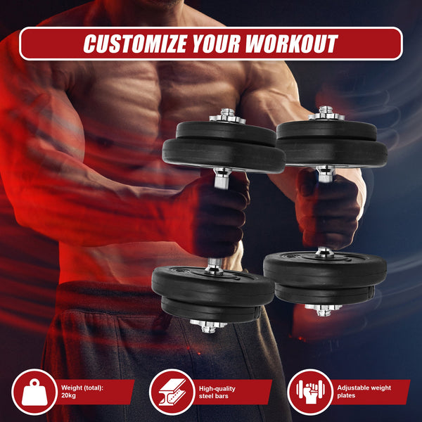 20Kg Dumbbell Adjustable Weight Set Dumbbells