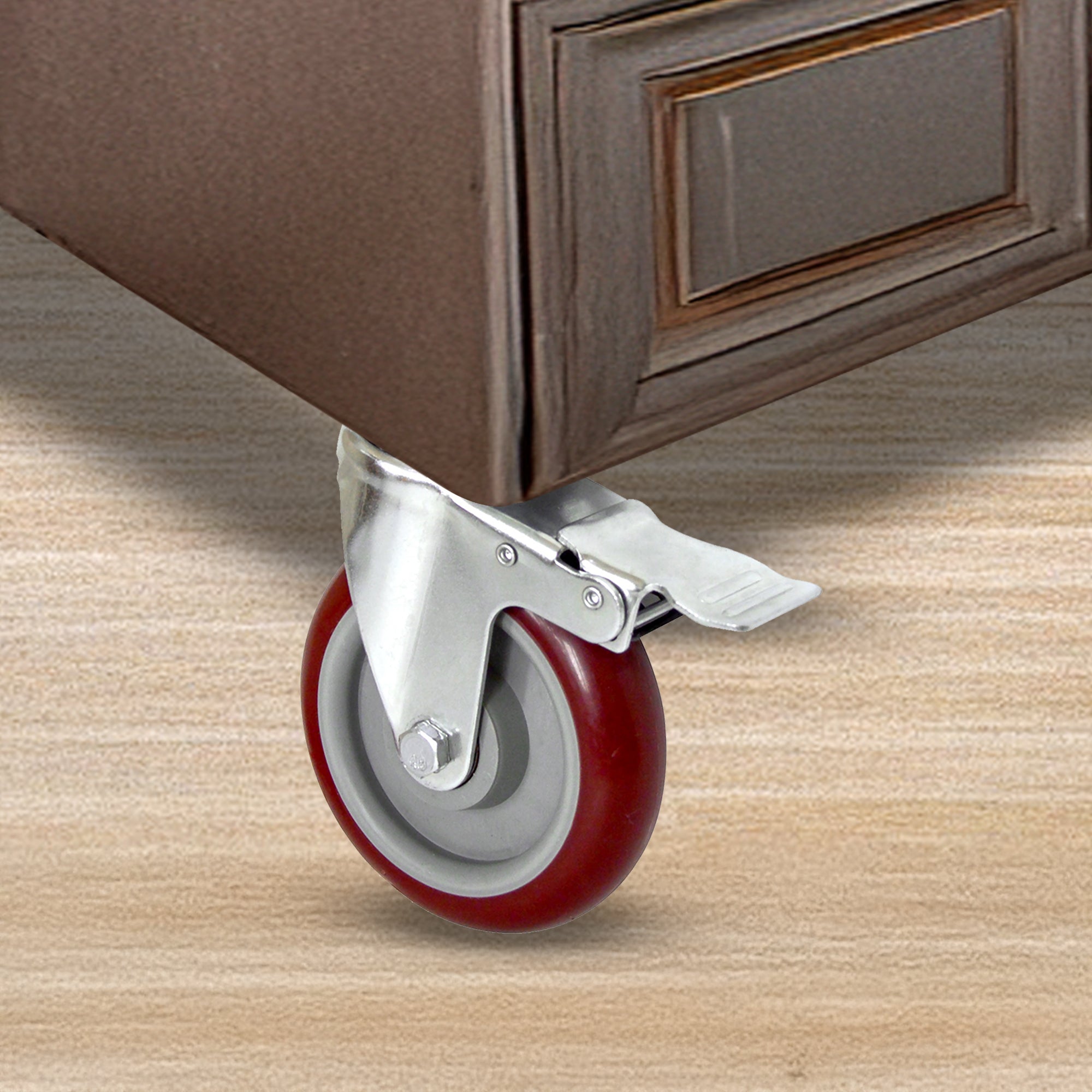 4 X 4" Heavy Duty Pu Swivel With Brake Castor Wheels