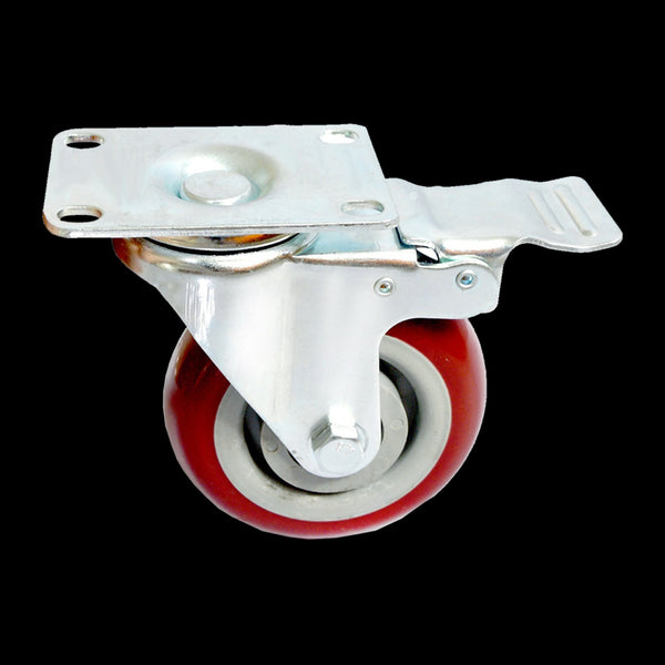 4 X 4" Heavy Duty Pu Swivel With Brake Castor Wheels
