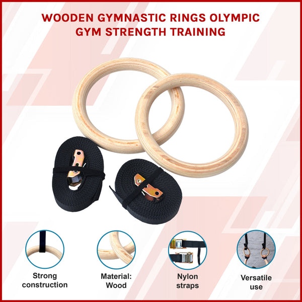 2X Gymnastic Rings With Webbing Straps Olympic Strength Training Gymnastics Rings