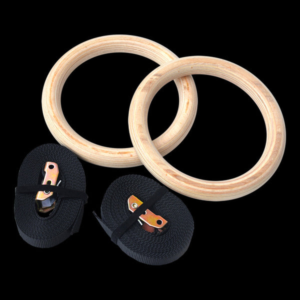 2X Gymnastic Rings With Webbing Straps Olympic Strength Training Gymnastics Rings