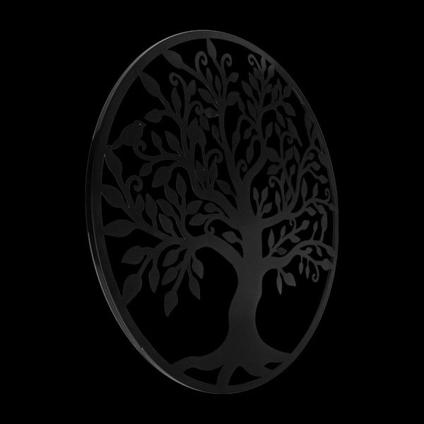 Black Tree Of Life Hanging Metal Iron Sculpture Garden 60Cm Wall Art
