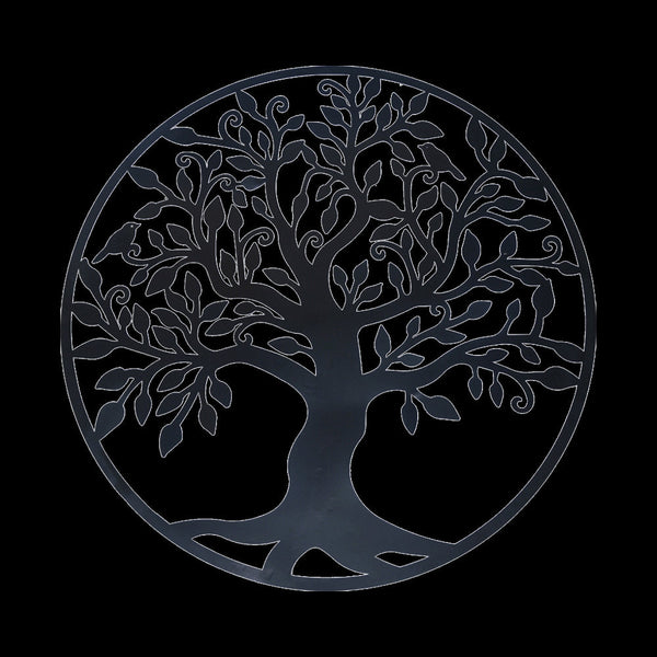 Black Tree Of Life Hanging Metal Iron Sculpture Garden 60Cm Wall Art