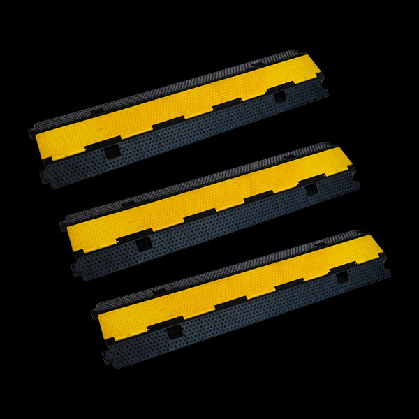 3Pcs 2 Cable Rubber Electrical Wire Cover Heavy Duty Protector Dual Channel Electrical Wires & Cables