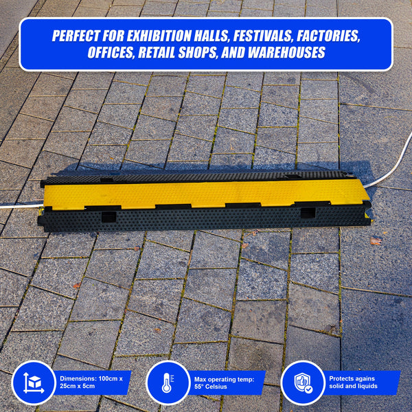 3Pcs 2 Cable Rubber Electrical Wire Cover Heavy Duty Protector Dual Channel Electrical Wires & Cables