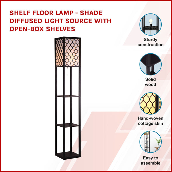 Shelf Floor Lamp Shade Diffused Light Source With Open Box Shelves Floor Lamps