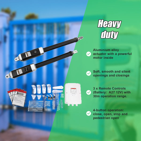 1000Kg 20W Solar Double Swing Auto Motor Remote Gate Opener Gate Openers